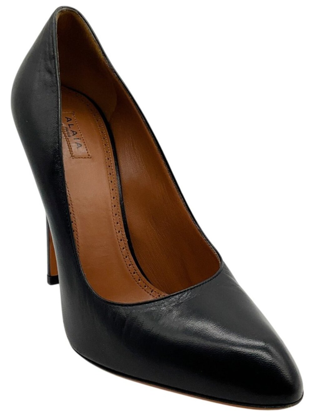 Alaia Black Leather Almond Toe Pumps